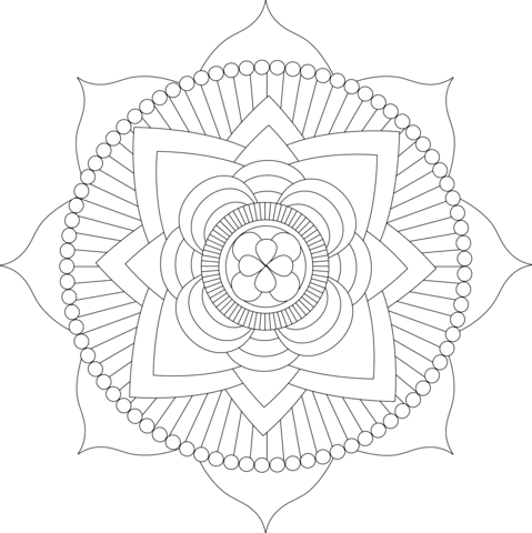 Lotus Mandala By Michelle Grewe Coloring Page